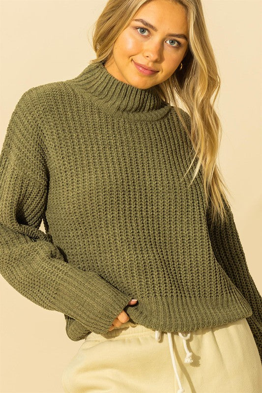 Mock Neck Knit Sweater