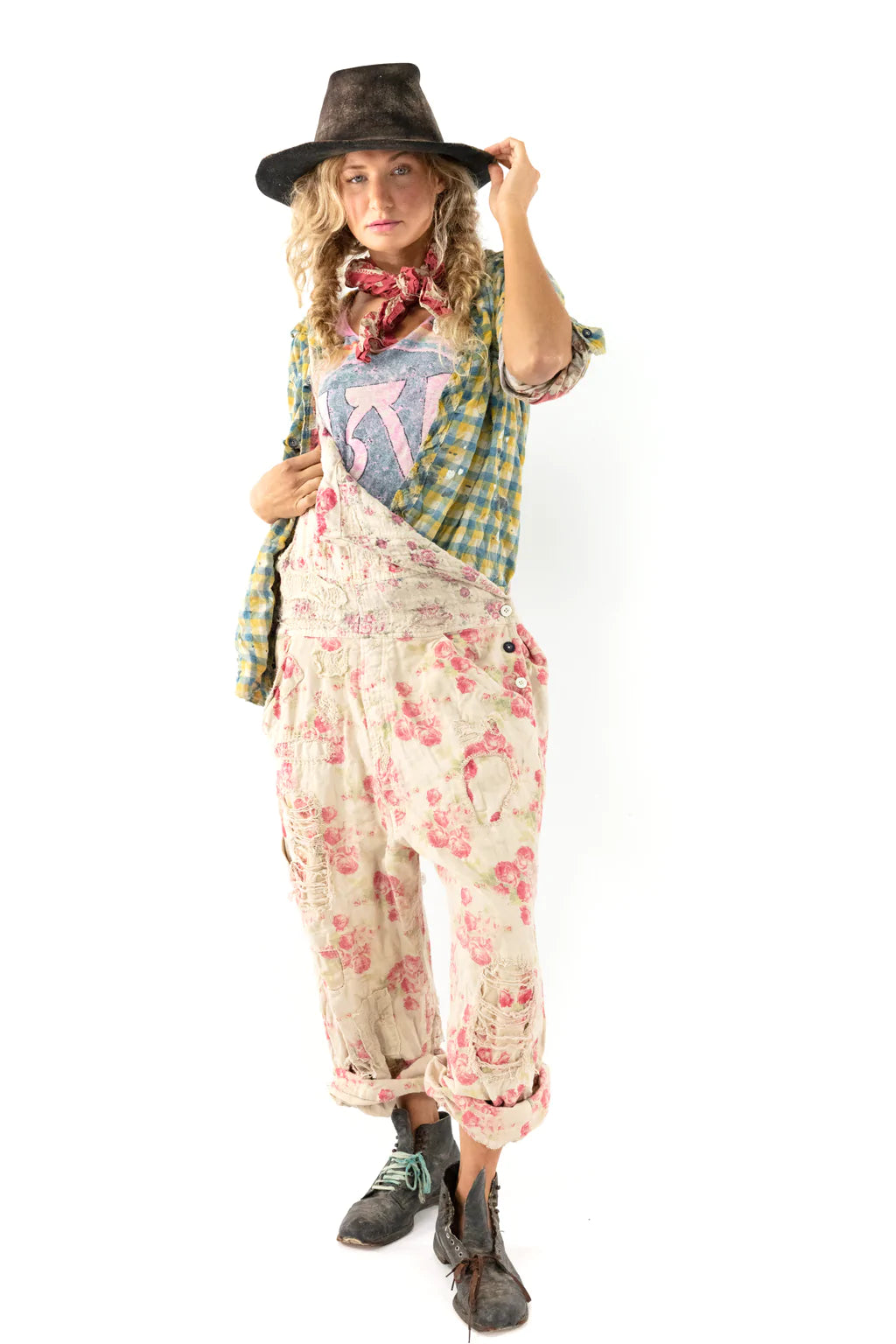 Floral Print Overalls