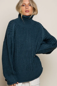 Relaxed Fit Turtle Neck Sweater