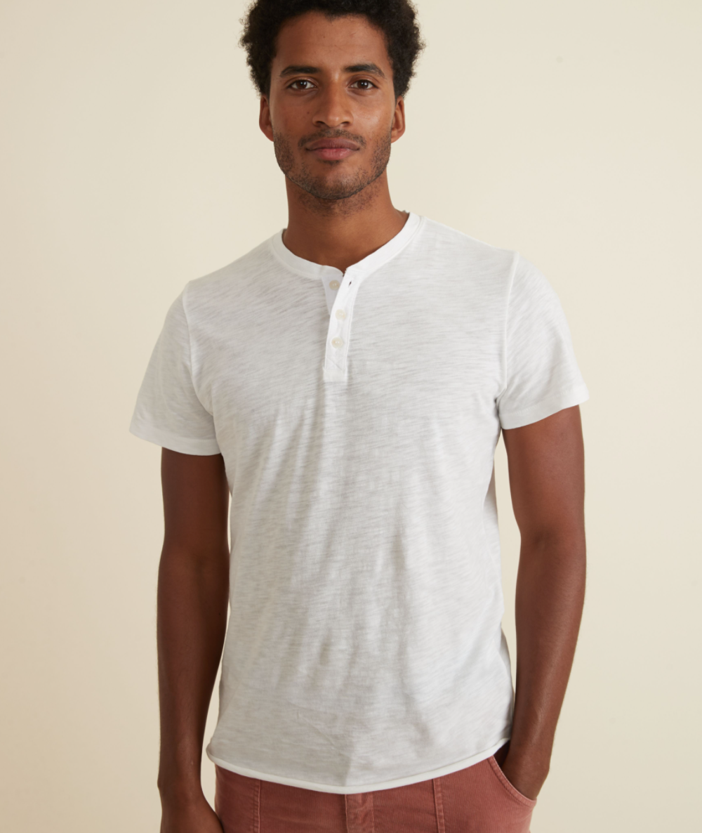 SS Cotton Slub Henley (White)