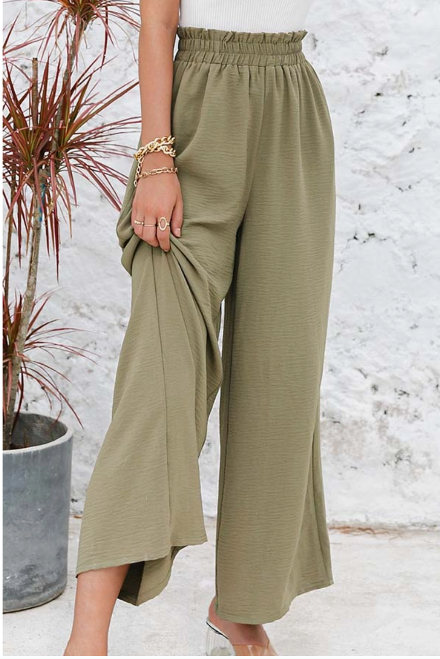 Elasticized Waist Long Pant