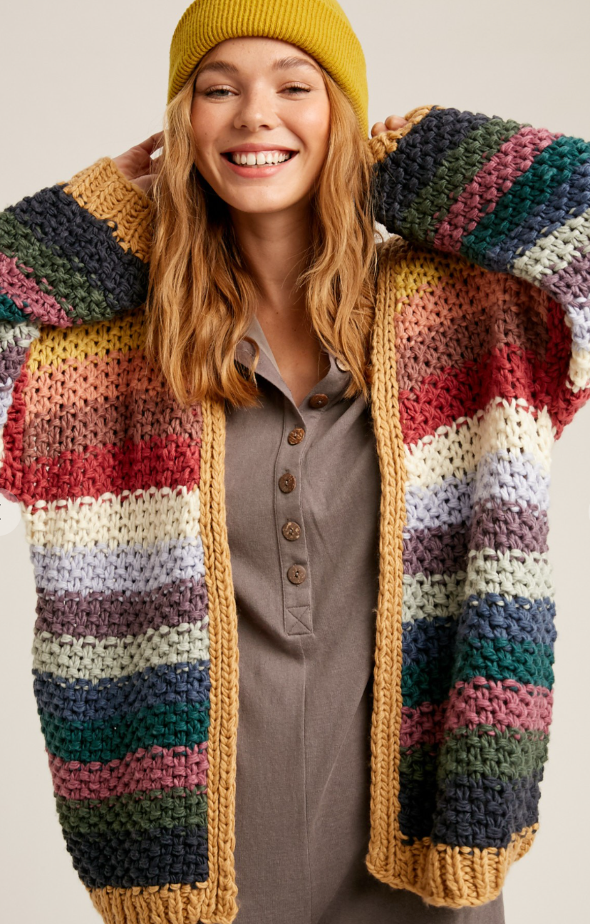 Multi Color Neural Chunky Sweater