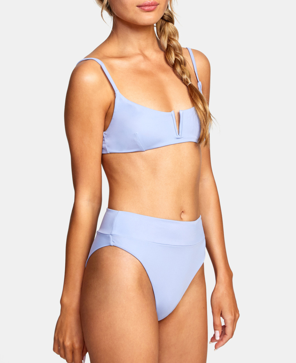 High Rise Cheeky Bikini Bottom - Grey Purple