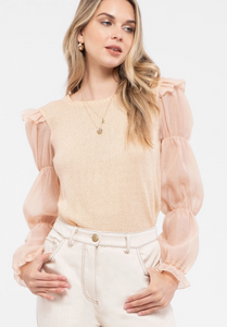 Apricot Contrast Top