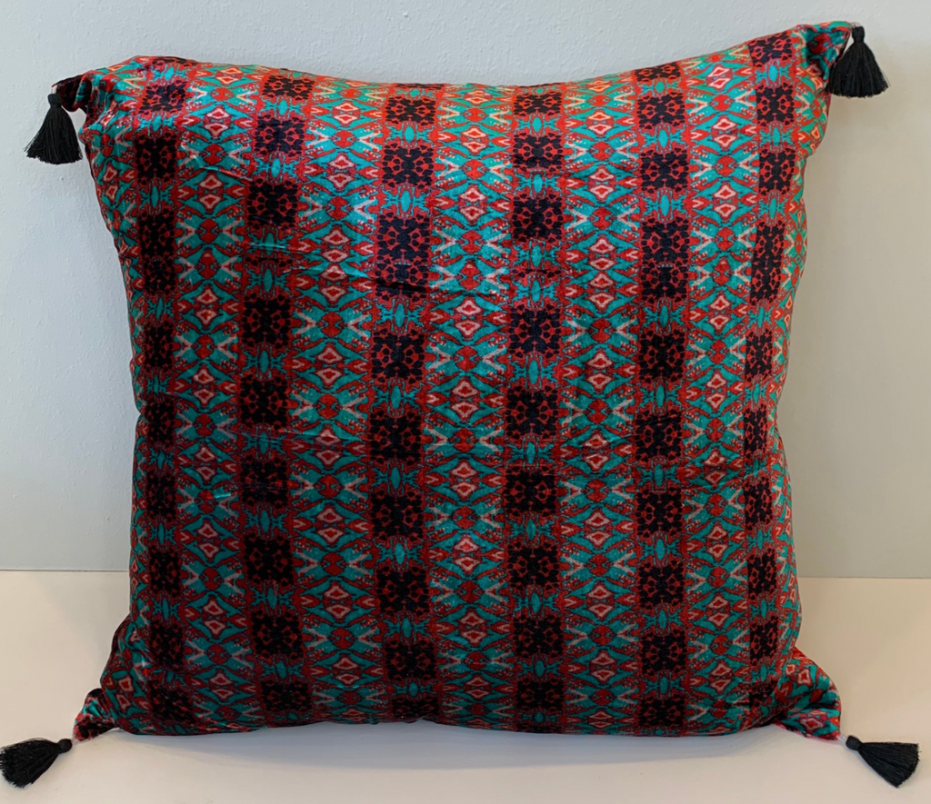 Ikat Silk Patch Pillow