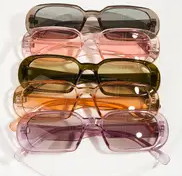 Oval Clear Acetate Fashion Sunglasses
