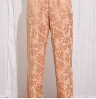 Leaf Print Satin Pant - BaeVely