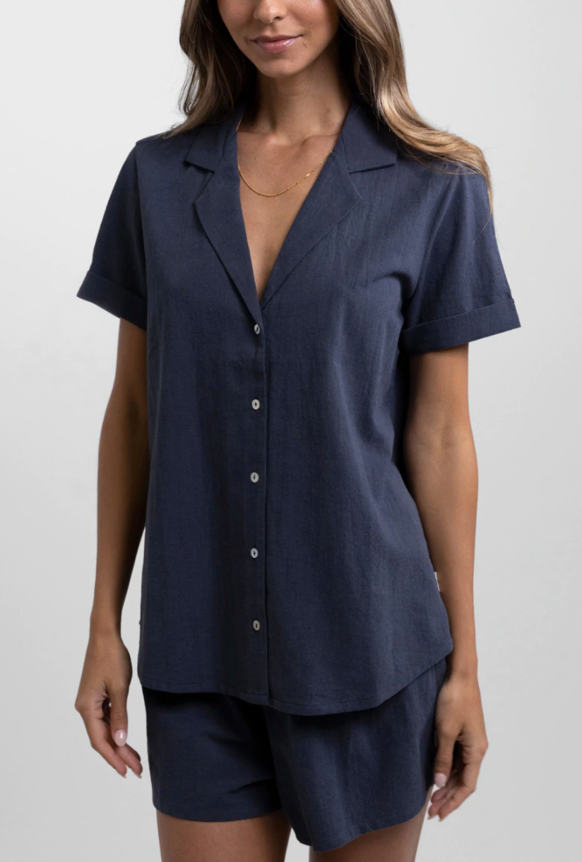 Classic Short Sleeve Shirt - Worn Navy