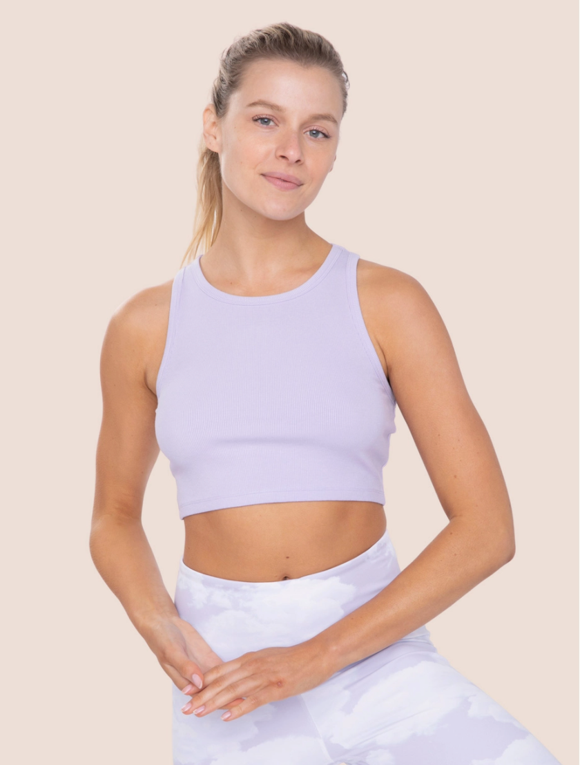 Essential Micro-Ribbed Cropped Racer