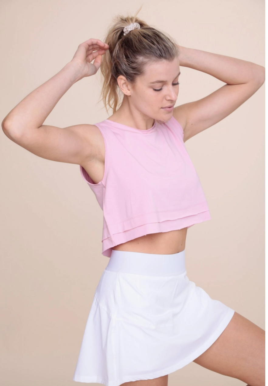 Double Layered Edged Cropped Tank