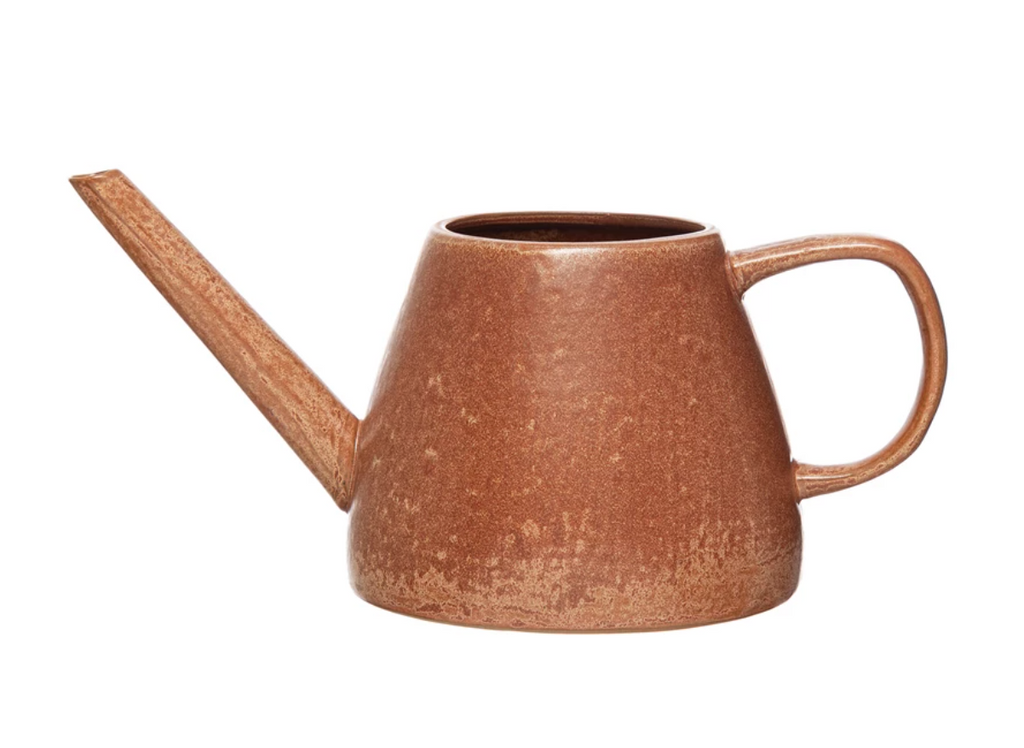 1 Qt Stoneware Watering Can, Reactive Glaze