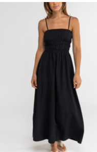 Classic Shirred Midi Dress