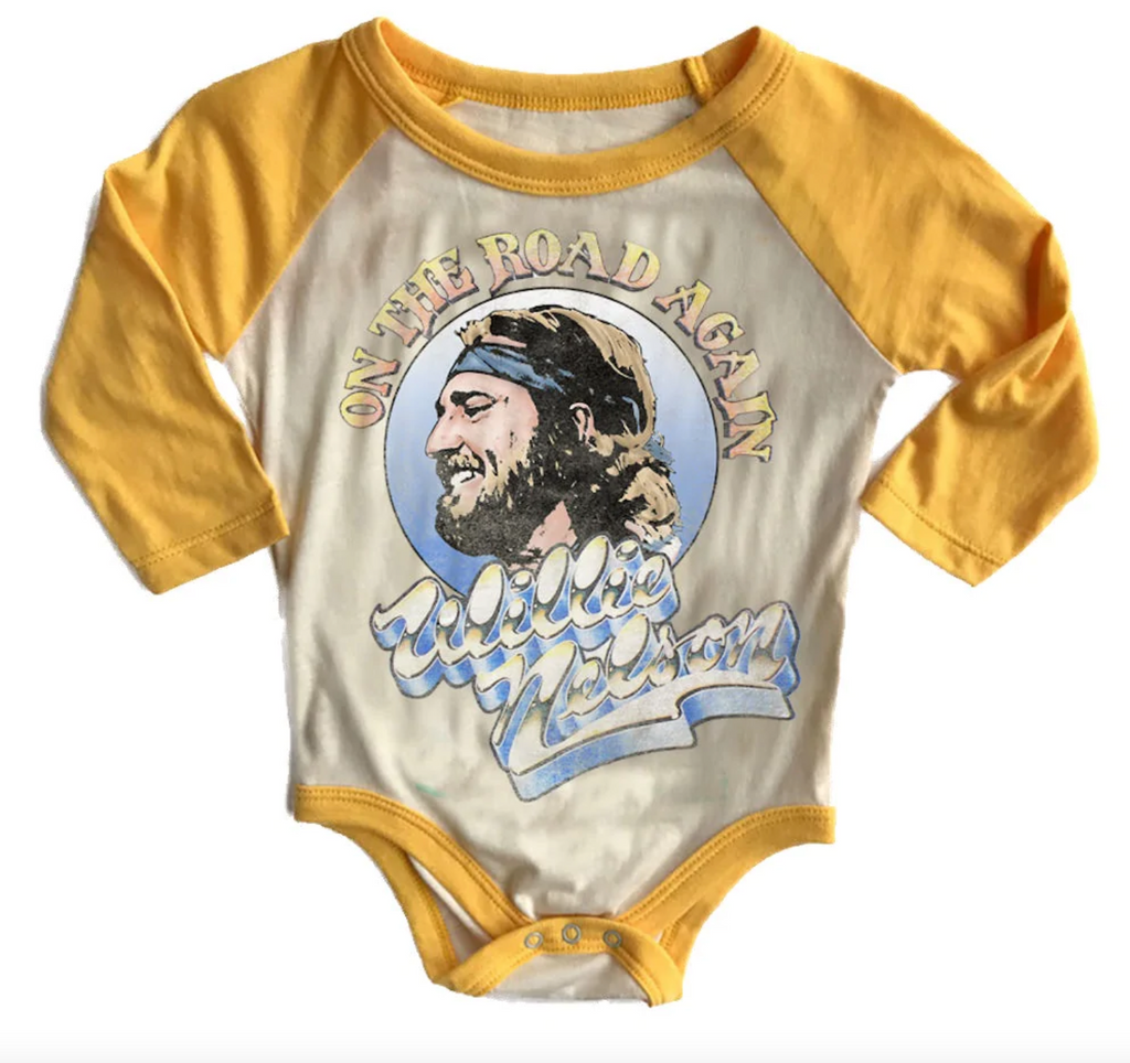 Willy Nelson Recycled Raglan Onesie