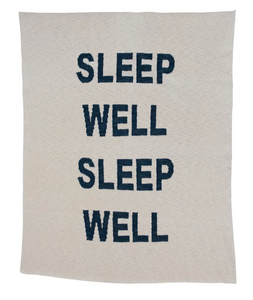 Cotton Knit Blanket "Sleep Well"