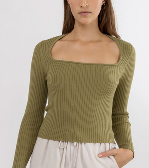 Andie Long Sleeve Knit - Olive