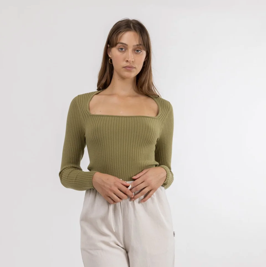 Andie Long Sleeve Knit - Olive