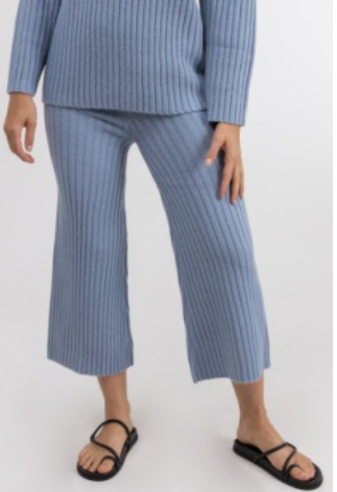 Daisy Knit Pant - Steel Blue