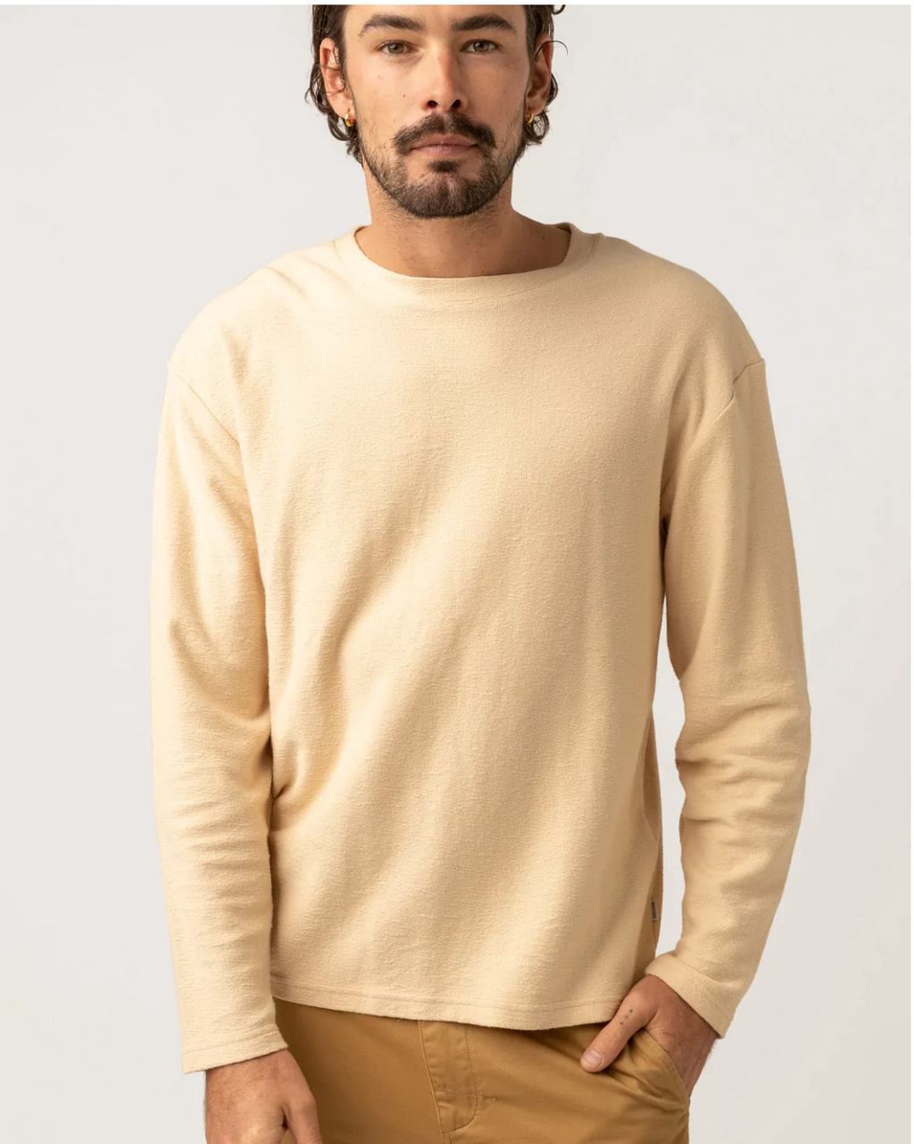 Textured LS T-Shirt- Ecru