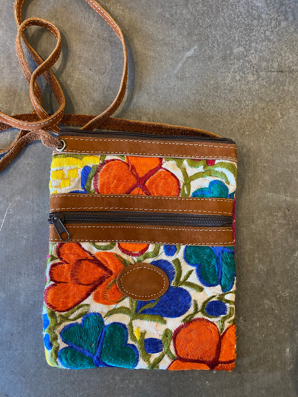 Floral Zip Cross Body Bag