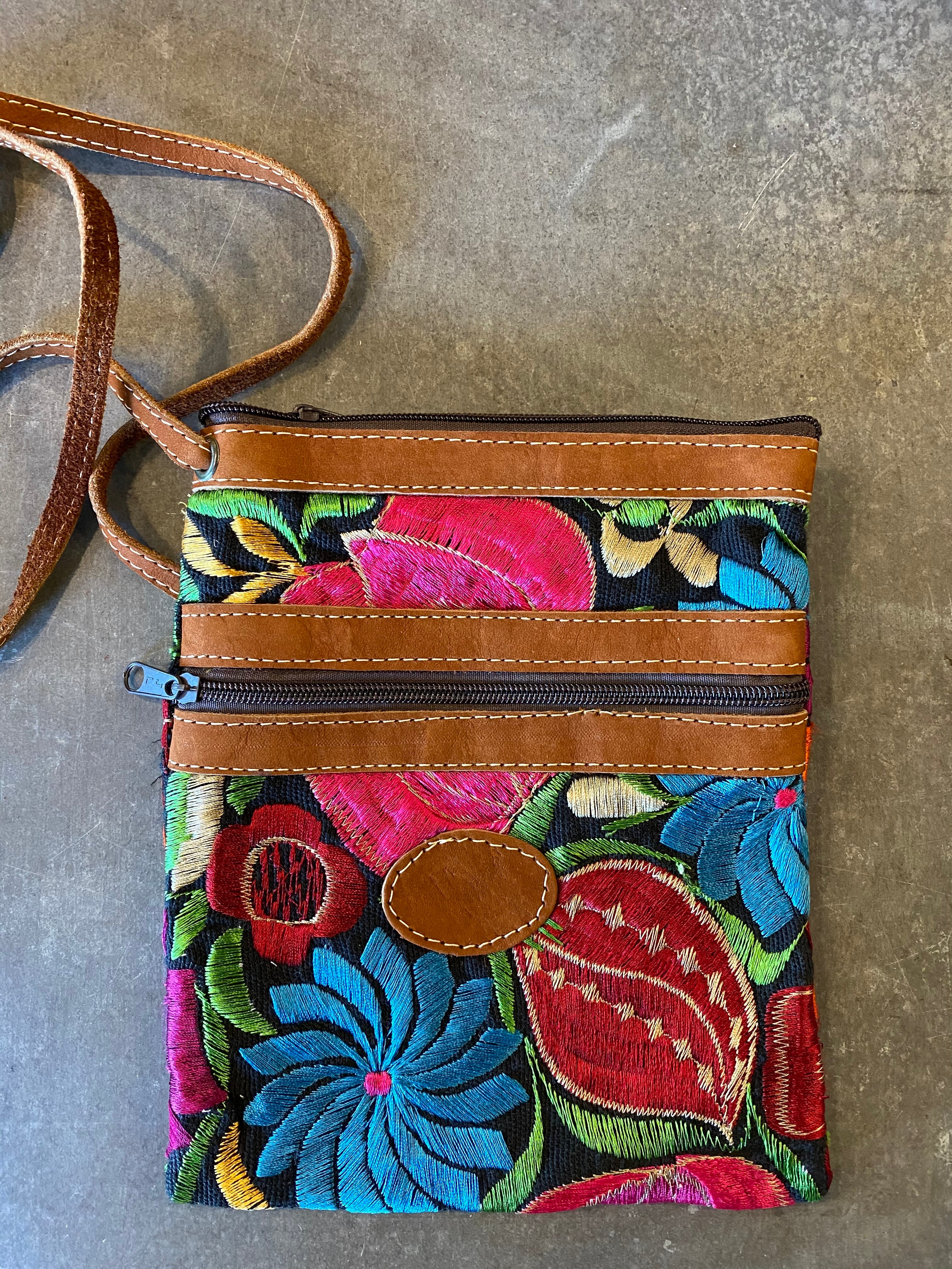 Floral Zip Cross Body Bag