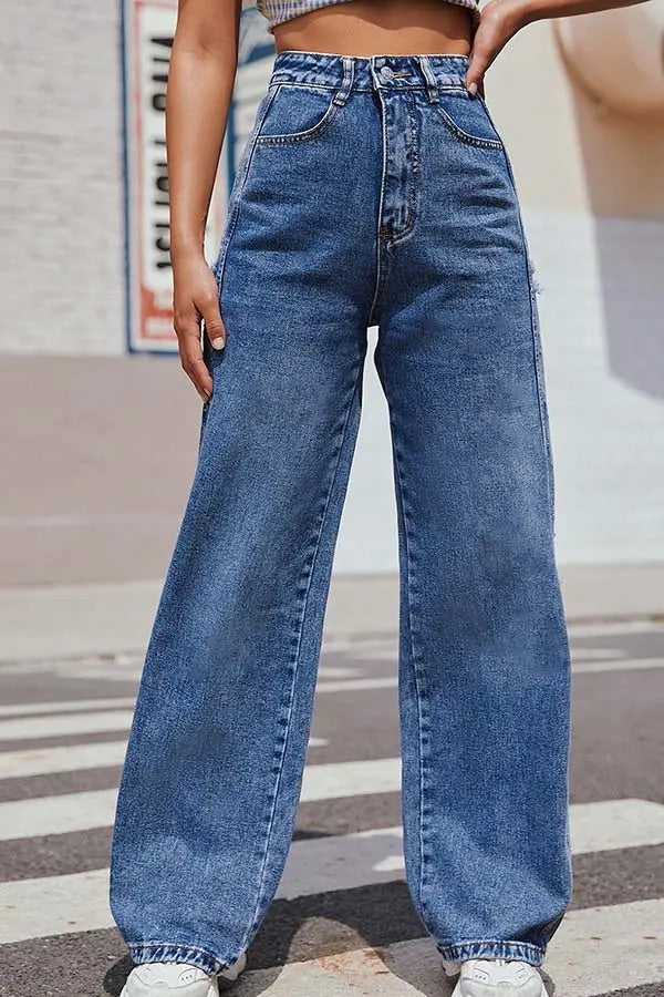 Medium Wash Wide Leg Jeans