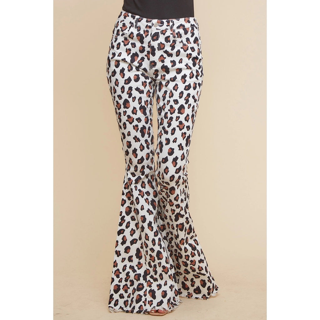 Leopard Denim Flares