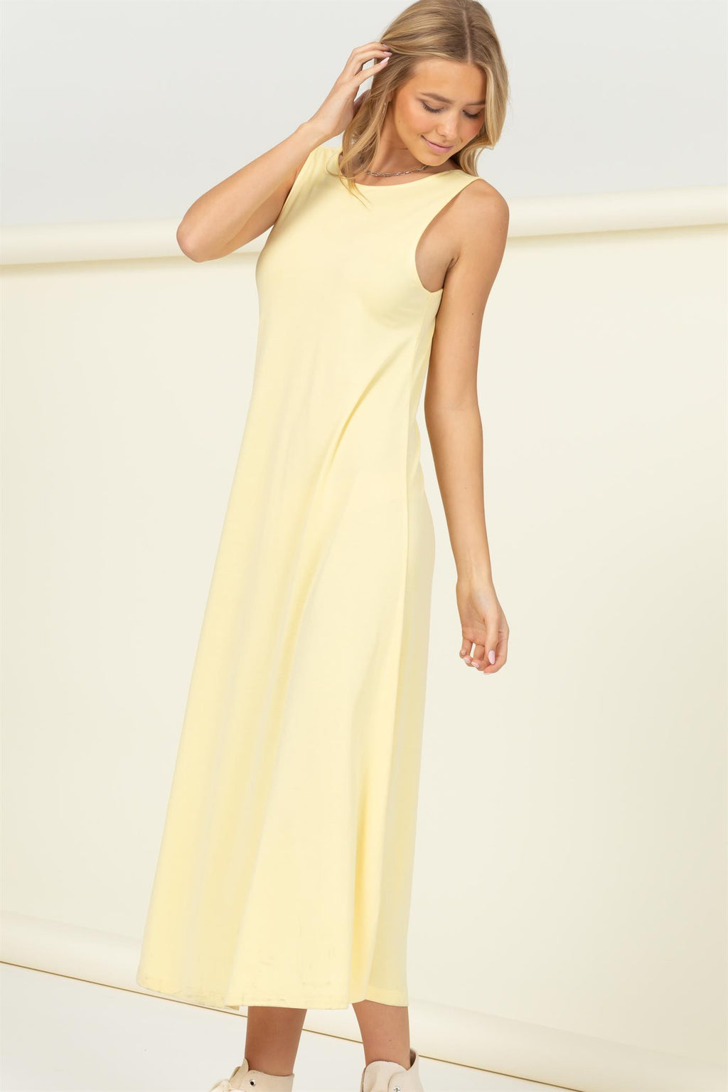 Hyfve Butter Yellow Sleeveless Tank Maxi Dress