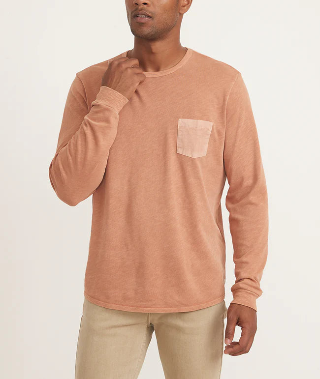 LS Heavy Slub Pocket Tee Amber Brown