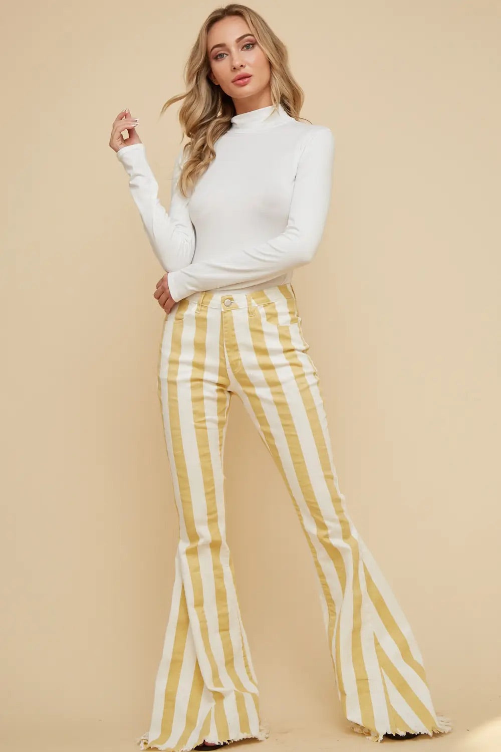 Banana Striped Bell Bottoms