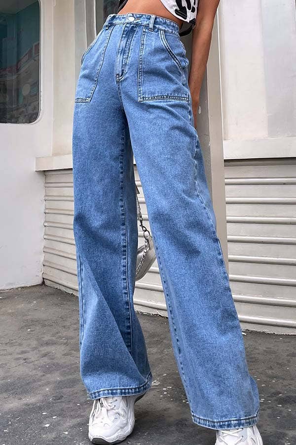 Light Wash Wide Leg Jeans